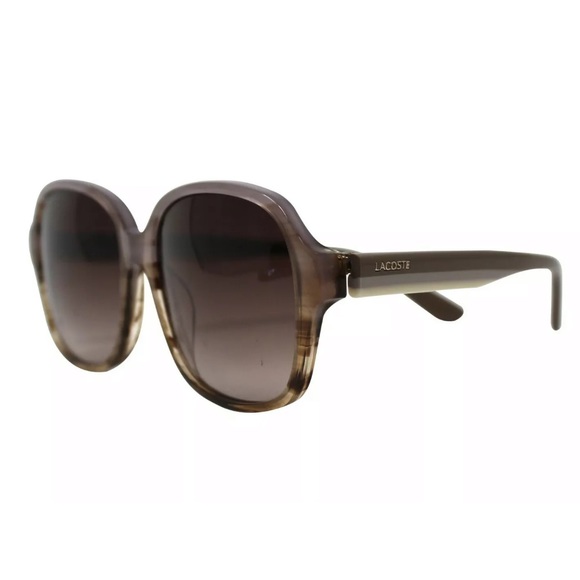 LACOSTE L735S Grey Striped Sunglasses w/ Case - Picture 1 of 5